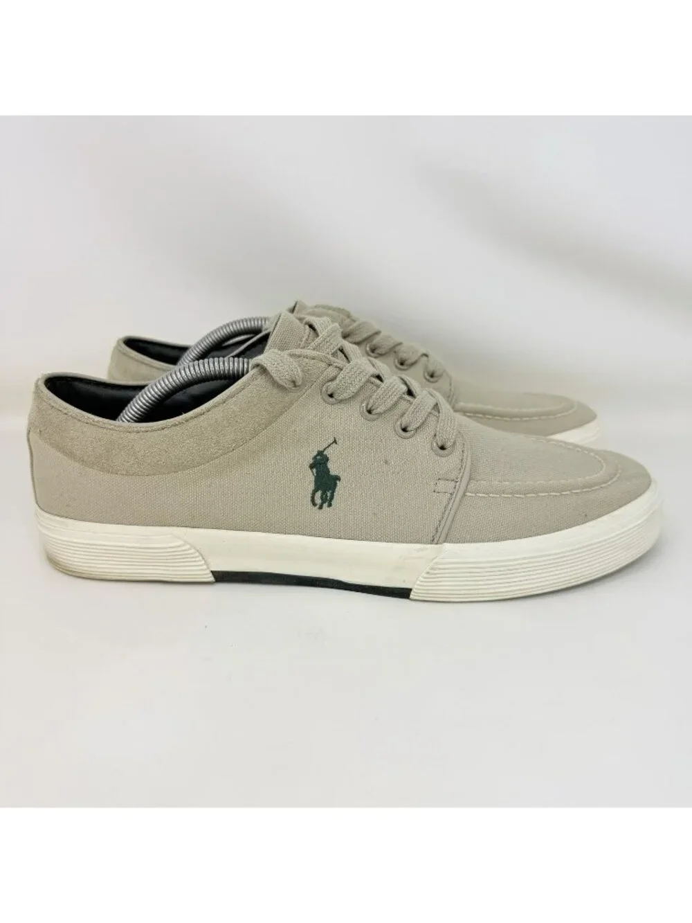 Polo Ralph Lauren Fernando Boat Shoes Beige Green Men's Size 10.5 D